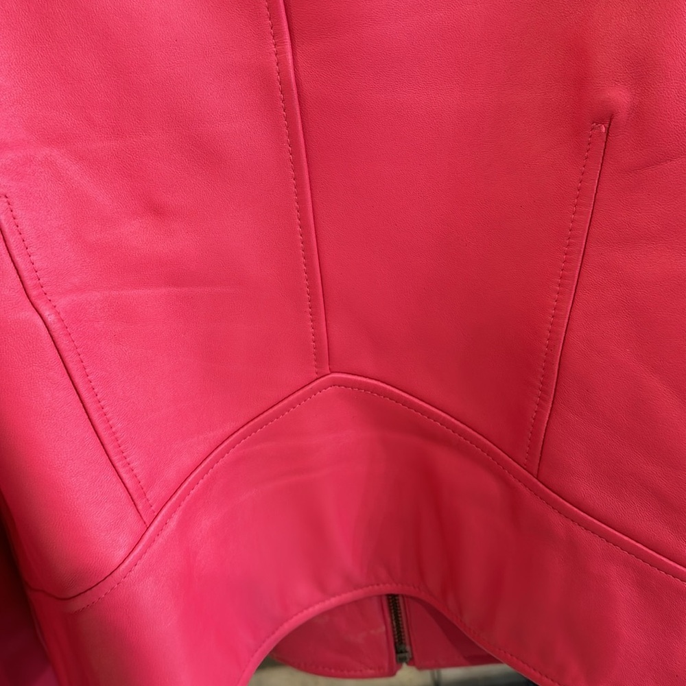 Pink Leather Jacket Dana Buchanan Rosy Pink Vintage Size Large - Picture 8 of 16